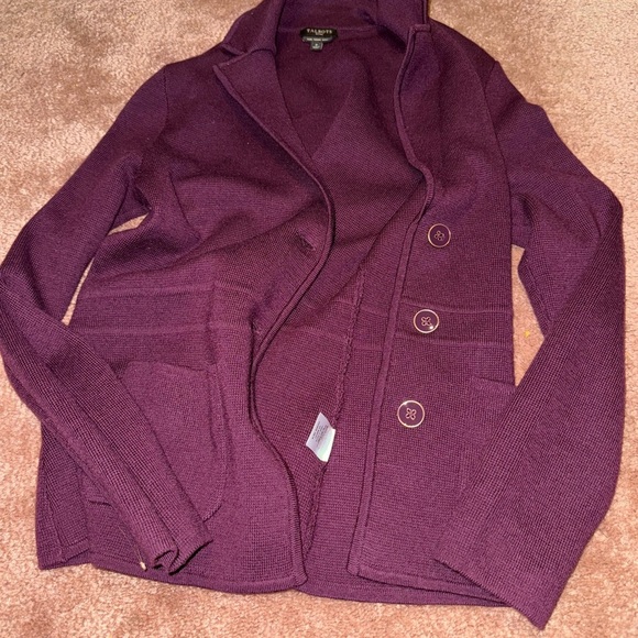 Talbots Sweaters - Talbots Rich Plum Women's Sweater Jacket
